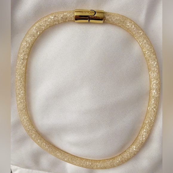 Swarovski Golden Stardust Crystal Mesh Necklace - Picture 4 of 6